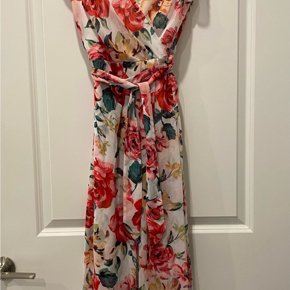 Julia Jordan Multicolored Maxi Sundress V-Neck Wedding Guest